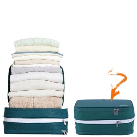 Travel Essentials Luggage Organizer l Self Compression Organizer for Travel l Overnight Trip, Road Trip, Beach, Cruise（L）