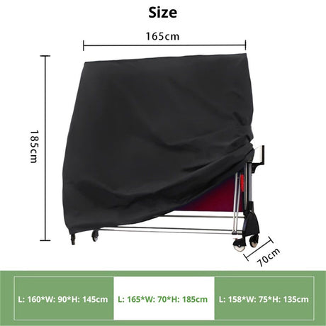 Terrace table tennis table cover waterproof table tennis table protection cover indoor and outdoor foldable table tennis cover（165*70*185CM）