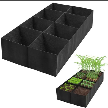 Raised Garden Bed, 128 Gallon 8 Grids Plant Grow Bags, 3 x 6 FT Planter Raised Beds for Growing Vegetables Potatoes Flowers, Rectangle Planting Container for Outdoor Gardening