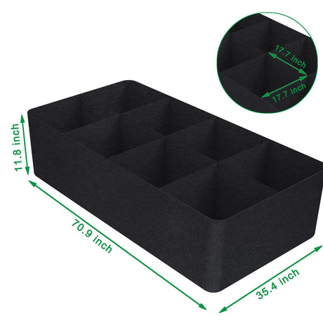 Raised Garden Bed, 128 Gallon 8 Grids Plant Grow Bags, 3 x 6 FT Planter Raised Beds for Growing Vegetables Potatoes Flowers, Rectangle Planting Container for Outdoor Gardening