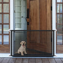 Mesh Dog Gates for Pets, Magic Pet Gate for The House, Portable Puppy Safety Fence Guard for Stairs and Doorways, Easy Install Anywhere, 4 Hooks 2 Stainless Steel Poles（110*72cm）