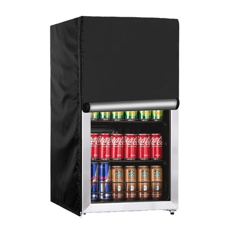 Upright Freezers Cover,Waterproof Outdoor Fridge Cover with Double Zipper for Compact Mini Freezer (210D：51*51*87cm,Black)