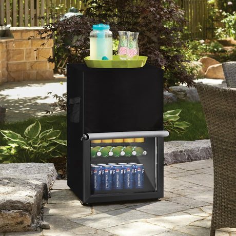 Upright Freezers Cover,Waterproof Outdoor Fridge Cover with Double Zipper for Compact Mini Freezer (210D：51*51*87cm,Black)