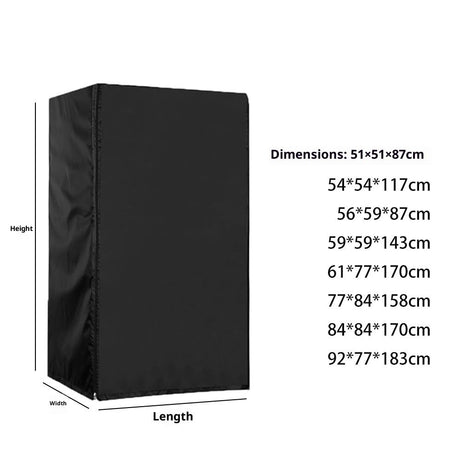 Upright Freezers Cover,Waterproof Outdoor Fridge Cover with Double Zipper for Compact Mini Freezer (210D：51*51*87cm,Black)