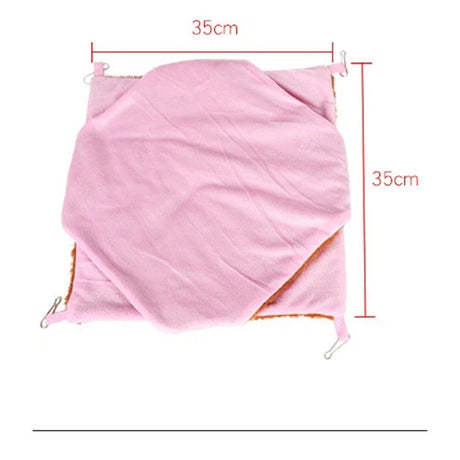 Double Layer Plush Squirrel Nest Bed Warm Sugar Glider Hammock for Pets Cozy Hanging Pet Bed Pink for Indoor Use