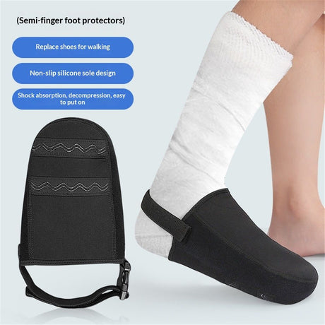 2 PCS Protective Cast Sock Toe Covers for Foot, Soft Warm Cast Socks Over Cast for Men Women Adults, Adjustable Non-slip Cast Toe Covers Fit for Most Casted Foot