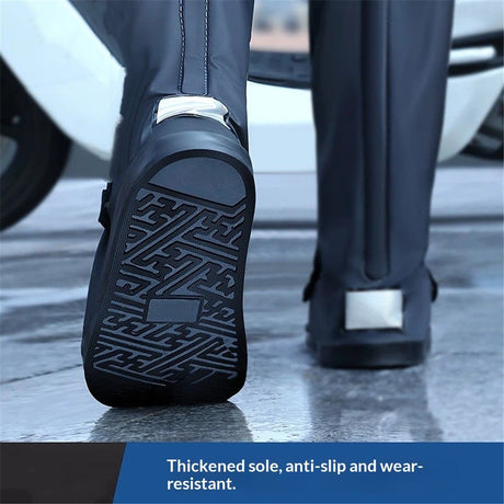 Waterproof Shoe Covers For Rain，Rain Boot Covers With Zipper,Reusable & Foldable,Non-Slip  Snow Boot Covers for Men and Women (Black, M) 1 Pair