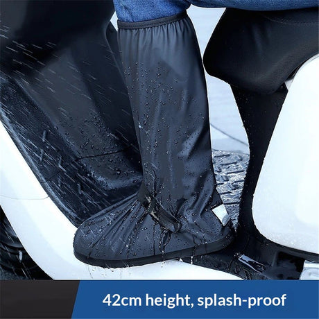 Waterproof Shoe Covers For Rain，Rain Boot Covers With Zipper,Reusable & Foldable,Non-Slip  Snow Boot Covers for Men and Women (Black, M) 1 Pair