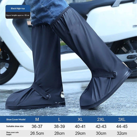 Waterproof Shoe Covers For Rain，Rain Boot Covers With Zipper,Reusable & Foldable,Non-Slip  Snow Boot Covers for Men and Women (Black, M) 1 Pair