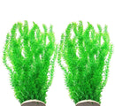 Pack of 2 Tall Plastic Aquarium Plants Large Fake Fish Tank Artificial Pond Aquarium Decor (Green Little Grass  30cm   )