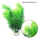 Pack of 2 Tall Plastic Aquarium Plants Large Fake Fish Tank Artificial Pond Aquarium Decor (Green Little Grass  30cm   )