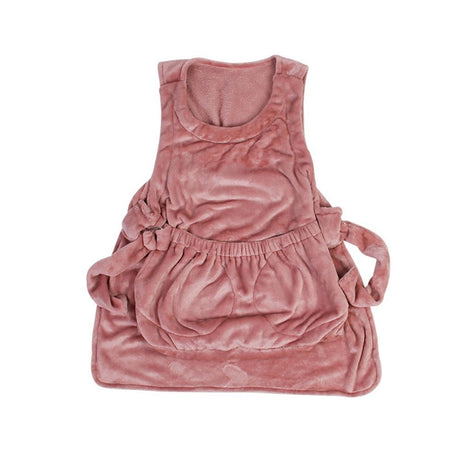 Adjustable Cat Carrier Apron with Double Layer Pocket Cat Sleeping Bag Pet Carrier Sling Kitten Carrier Bag Cat Carrier Pouch for Small Medium Sized Animals （lotus root color）