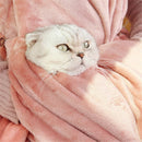 Adjustable Cat Carrier Apron with Double Layer Pocket Cat Sleeping Bag Pet Carrier Sling Kitten Carrier Bag Cat Carrier Pouch for Small Medium Sized Animals （lotus root color）