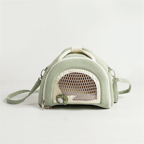 Hamster Carrier Guinea Pig Carrier Bag Small Animal Sugar Glider Pouch Gerbil Hedgehog Portable Travel Carrier Outdoor Hangbag Flying Squirrel Rat Carrier （matcha green）