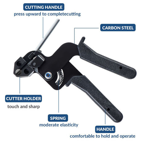 Cable Tie tool，Stainless Steel Zip Tie tool, Special Tool For Fastening And Cutting Metal Cable Ties. Stainless Steel Zip Tie Tool Used to Repair Fence, Pipe Wrap, Outdoor bundling