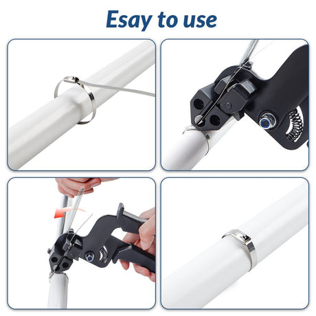 Cable Tie tool，Stainless Steel Zip Tie tool, Special Tool For Fastening And Cutting Metal Cable Ties. Stainless Steel Zip Tie Tool Used to Repair Fence, Pipe Wrap, Outdoor bundling