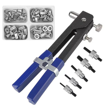 110pcs Rivet Nut Tool Kit Rivnut Tool Nut Rivet Gun kit Wrench Threaded Insert Rivnut Nutsert M6/ M3/M4/M5/M8 Set for Furniture,Decration,Car,Trailer,Boat,and More