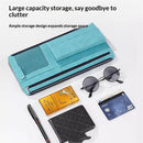 Car Sun Visor Organizer, Soft Leather Surface Eyeglasses Note Card Holder Car Storage Bag, Scratch-Resistant Waterproof Auto Sunshade Organizer Bag, Car Accessories (Blue)