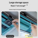 Car Sun Visor Organizer, Soft Leather Surface Eyeglasses Note Card Holder Car Storage Bag, Scratch-Resistant Waterproof Auto Sunshade Organizer Bag, Car Accessories (Blue)