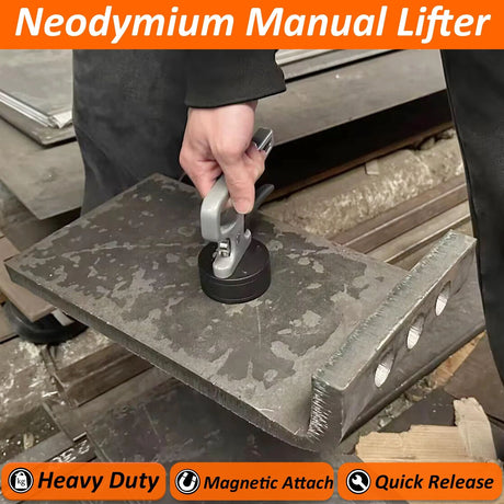 Powerful Neodymium Rare Earth Magnetic Lifer,Heavy Duty Magnet with Adjust Handle for Carrying,1PCS Quick Release Magnet Tool Holder for Gripping Metal Ferrous Parts
