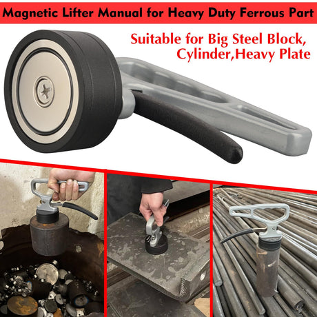 Powerful Neodymium Rare Earth Magnetic Lifer,Heavy Duty Magnet with Adjust Handle for Carrying,1PCS Quick Release Magnet Tool Holder for Gripping Metal Ferrous Parts
