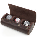 3 Watch Travel Case- Classic Leather Watch Case With Perfect Texture.Portable Watch Roll Or Organizer For Storage And Display. Luxury Gifts For Men, All Handmade by Artisans.