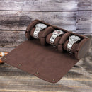 3 Watch Travel Case- Classic Leather Watch Case With Perfect Texture.Portable Watch Roll Or Organizer For Storage And Display. Luxury Gifts For Men, All Handmade by Artisans.