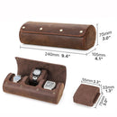 3 Watch Travel Case- Classic Leather Watch Case With Perfect Texture.Portable Watch Roll Or Organizer For Storage And Display. Luxury Gifts For Men, All Handmade by Artisans.