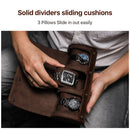 3 Watch Travel Case- Classic Leather Watch Case With Perfect Texture.Portable Watch Roll Or Organizer For Storage And Display. Luxury Gifts For Men, All Handmade by Artisans.