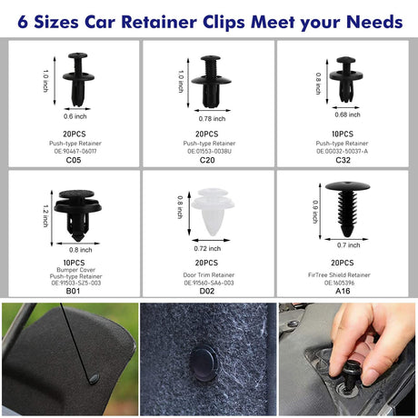 248Pcs Trim Removal Tool, Auto Push Pin Bumper Retainer Clip Set Fastener Terminal Remover Tool Adhesive Cable Clips Pry Kit Car Panel Radio Removal Auto Clip Pliers
