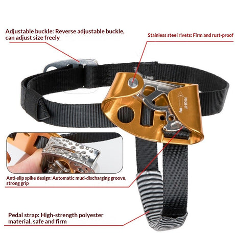Foot Ascender Outdoor Mountaineering Tree Arborist Climbing Rappelling Equip Right Foot Ascender Climbing Mountaineering Tree Arborist,