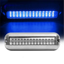 42LED Waterproof 316 Stainless Steel Trim Ring Boat High-Intensity LED Underwater Light Clear Lens Pontoon Marine/Boat Transom (Blue)