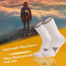 3 Pack Men's  Wool Hiking Socks, Micro Crew Cushioned Hiking Walking Thermal Moisture Wicking Trekking Socks