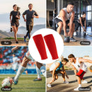 4 Pairs Leg Sleeves for Soccer, Shin Guard Sleeves Accompany Grip Socks, Youth Adults （Red+white）