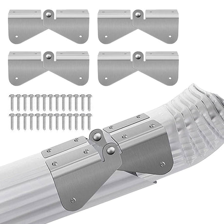 4Pcs Gutter Extension Hinge, Downspout Extension Flip-Up Hinge, Easy DIY Installation on Any Size Rectangle or Square Downspout (4)