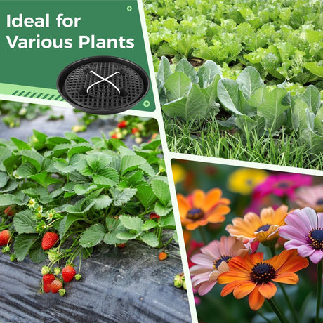 Plastic Plant Saucer Stand,4-Pack 14 inch, Elevated Plant Saucer Self-Watering Fabric Pot Base, Use Nonwoven Grow Bags, Plant Saucers Flower Pot Tray for Indoor-Outdoo and Grow Tents Greenhouses