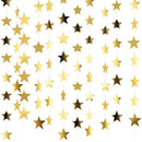 Glitter Star  Banner Christmas Decor 130 Feet Star Hanging Bunting Banner Twinkle Backdrop for Homecoming Classroom Wedding Birthday Halloween Party Supplies(Gold)