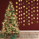 Glitter Star  Banner Christmas Decor 130 Feet Star Hanging Bunting Banner Twinkle Backdrop for Homecoming Classroom Wedding Birthday Halloween Party Supplies(Gold)