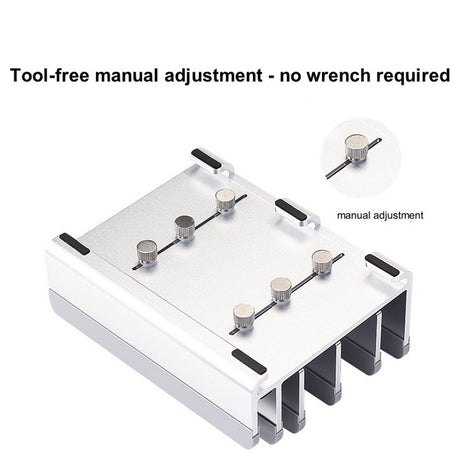 Adjustable Laptop Stand - Fits 5 Devices, Modern Design, Tool Free Adjustment, Protective & Stable | Grey (Grey, 5 Slots)