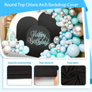 Arch Backdrop Cover Set, 4FT, 5FT, 6FT Wedding Spandex Fitted Covers for Round Top Arch Stand, Arches Backdrop Cover for Birthday Baby Ceremony Banquet Shower Event(Black)Excluding balloons