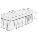 Dining Bench Cover with Skirt 32-47 inch Length Beige Stretch Seersucker Bench Seat Slipcover for Bedroom, Dining Room Washable (Seersucker-Beige)