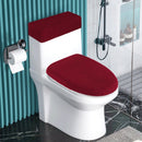 Stretch Velvet Toilet Lid Cover and Toilet Tank Lid Cover, Bathroom Super Soft Toilet Lid Cover Set Luxury Velvet Plush, with Elastic Bottom, Machine Wash, Burgundy