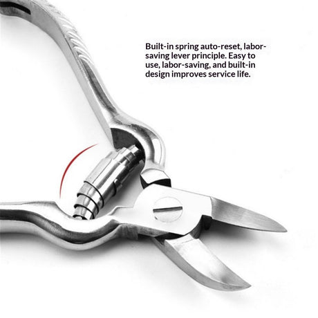Heavy Duty Podiatrist Toenail Clippers for Thick and Ingrown Nails, Stainless Steel Toe Nail Clipper, Toenail Tools - Silver