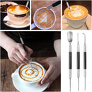 Latte Art Set (3 Tools) for Latte Art, Cappuccino and Espresso,Espresso Latte Art Tools, Spoon & Lance, Spatula & Spike and Knob & Hook Decorating Pen Set 3 Pieces