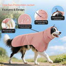 Reflective Dog Raincoat, Windproof & Waterproof Dog Rain Jacket, Adjustable Hooded Pet Poncho with Leash Hole for Small, Medium, Large Dogs(Pink,M)