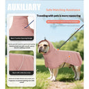 Reflective Dog Raincoat, Windproof & Waterproof Dog Rain Jacket, Adjustable Hooded Pet Poncho with Leash Hole for Small, Medium, Large Dogs(Pink,M)