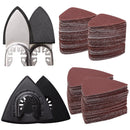 104Pcs Oscillating Tool Detail Sanding Pads Kit 2Pcs Triangle Sanding Pads and 2Pcs Finger Sanding Pad 100Pcs Multitool Sandpaper Grit Fit for Finishing Wood Sanding Plaster