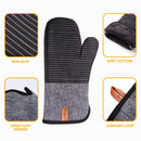 4PCS Oven Mitts and Pot Holders, Silicone Oven Gloves,  Heat Resistant Oven Mitts Sets, Non-Slip Silicone Textured Grip, (Black)