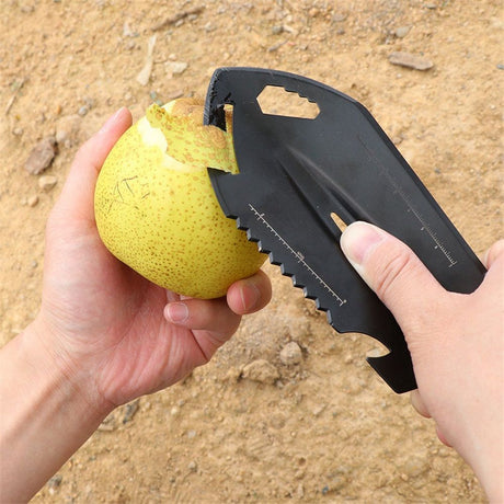Hiking Trowel, Camping, Backpacking, Portable Shovel, Multitool, Ultralight Camp Tool, with Carrying Pouch, for Gardening, Outdoor, Survival（Silver Engineer Shovel Khaki Handl）