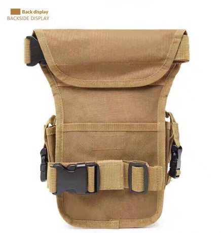 Oxford Drop Leg Bag for Men Women Thigh Water Resistant Fashion Motorcycle Leg Holster Hiking Waist Bag Pouch Tactical Fanny Pack Hip Drop Leg Pouch for Men Women Outdoor （khaki）